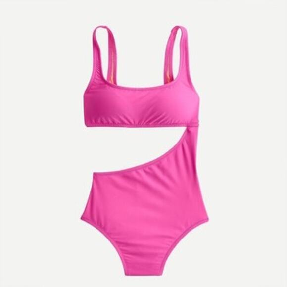 J.Crew Hot Pink Cutout One Piece Swimsuit Sz.24 NWT - Picture 2 of 14